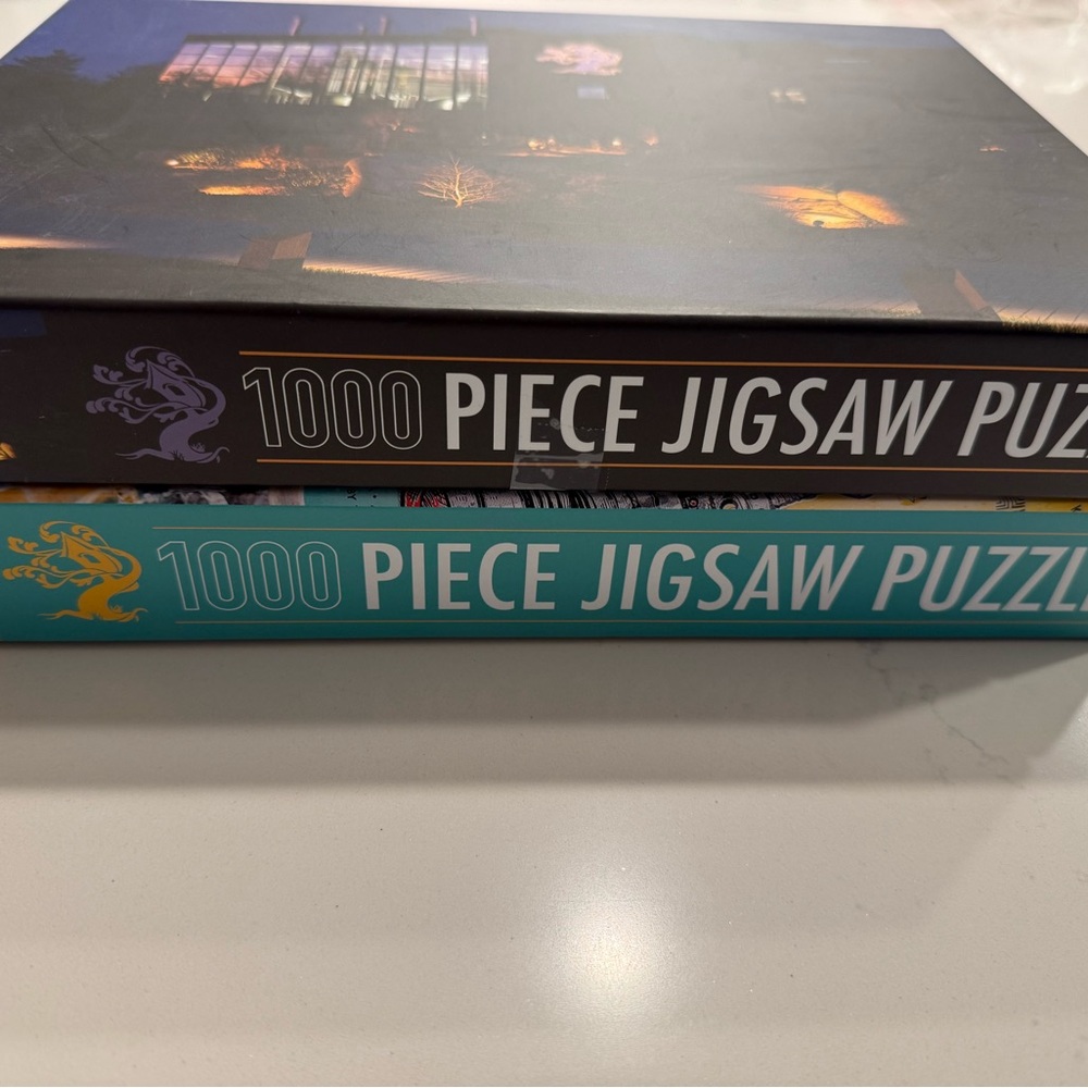 1000 Piece Jigsaw Puzzle Set - Black & Teal Boxes